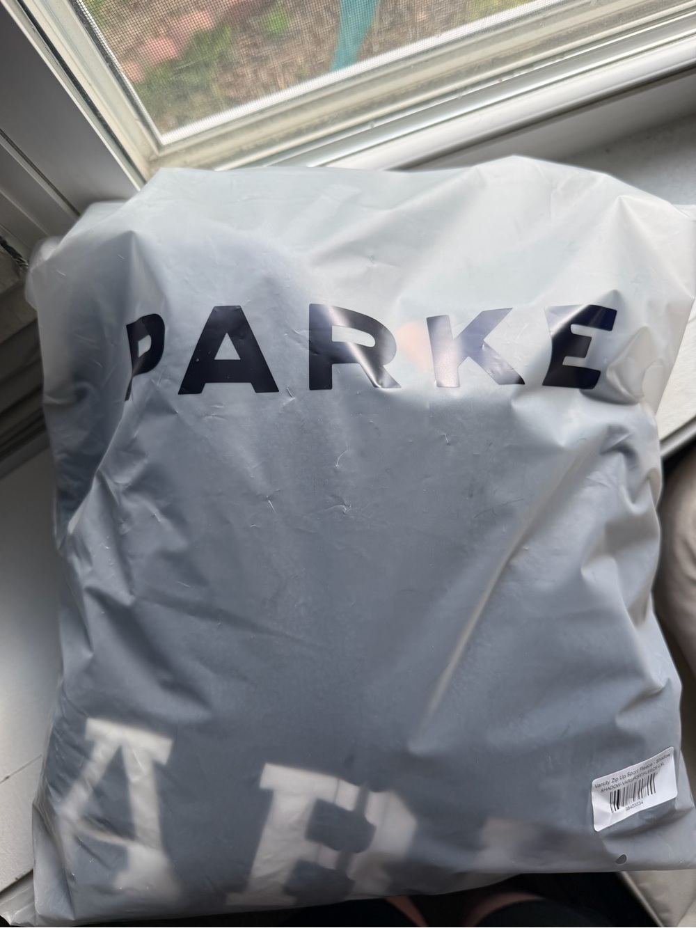 PARKE sport stripe varsity fleece zip-up L/XL - Picture 2 of 4